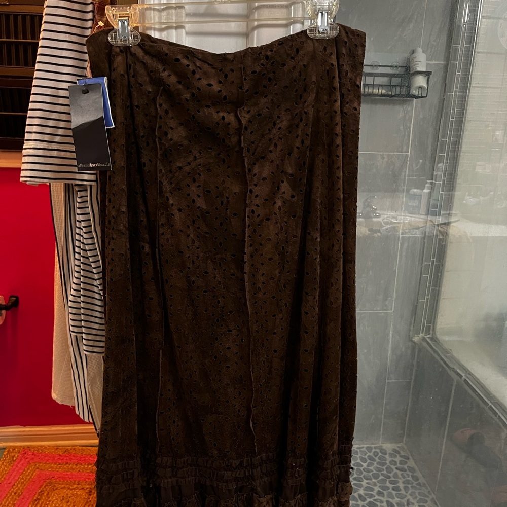 Suede brown long skirt never worn